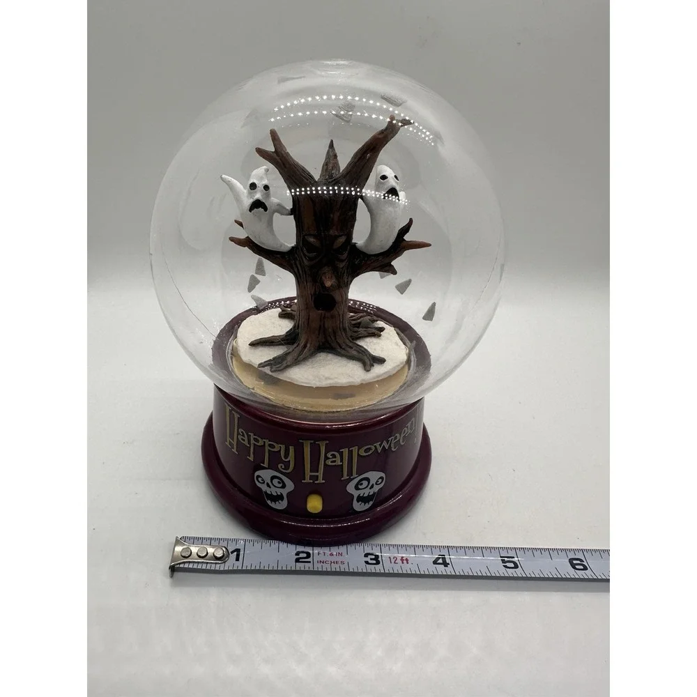 Gemmy Halloween Spooky Tree Ghost Tornado Talking Snow Globe Tested Working‎